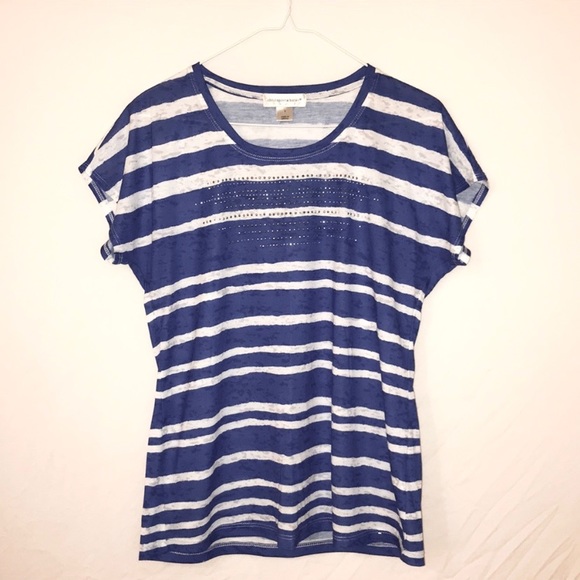 CHRISTOPHER & BANKS | Striped Sparkly T-Shirt - Picture 4 of 7
